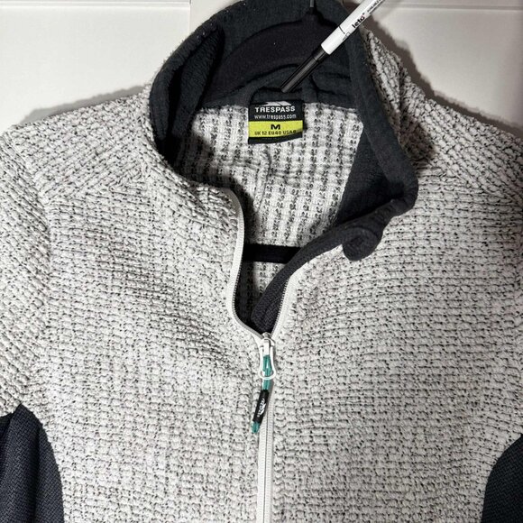 Trespass Women Zipper Sweater Jacket pockets Light Gray MEDIUM - Picture 3 of 7